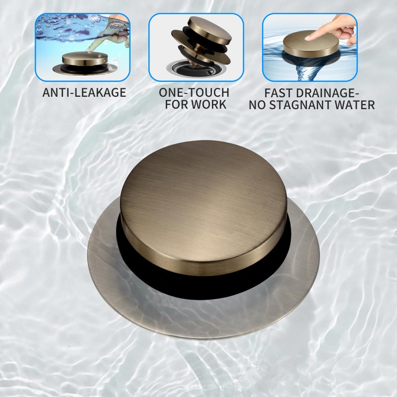 Uxoz Bathtub Drain Stopper  Uxoz Universal Tub Stopper for Replacing Tip Toe/Trip Lever/Lift&Turn Tub Drain  Bath Tub Drain Stoppers Desiged for 1.5"" to1.72 Drain Hole with 3 O-Rings  Brushed Nickel - Image 4